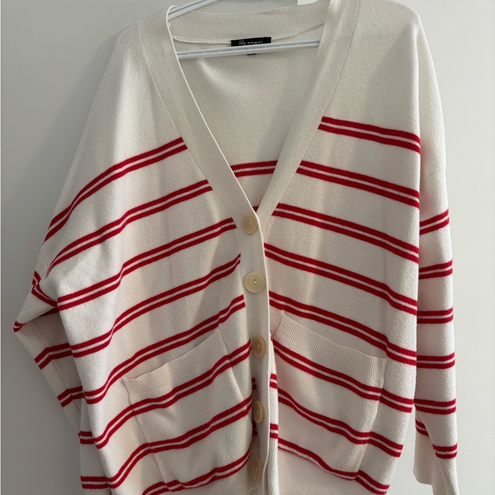 Striped Red and White Women's Sweater